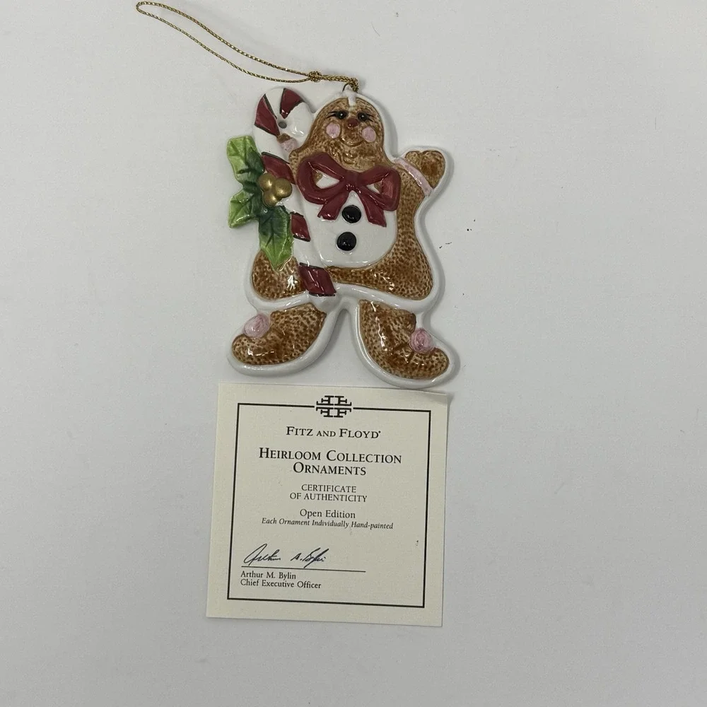 Fitz And Floyd Gingerbread Ornament - Heirloom Collection Sugar Plum